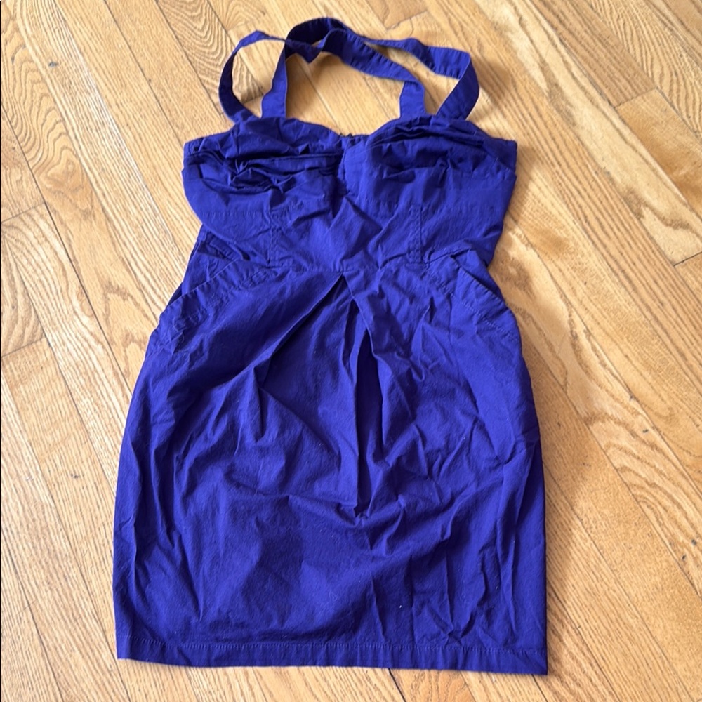Purple Sleeveless Halter Bodycon Dress